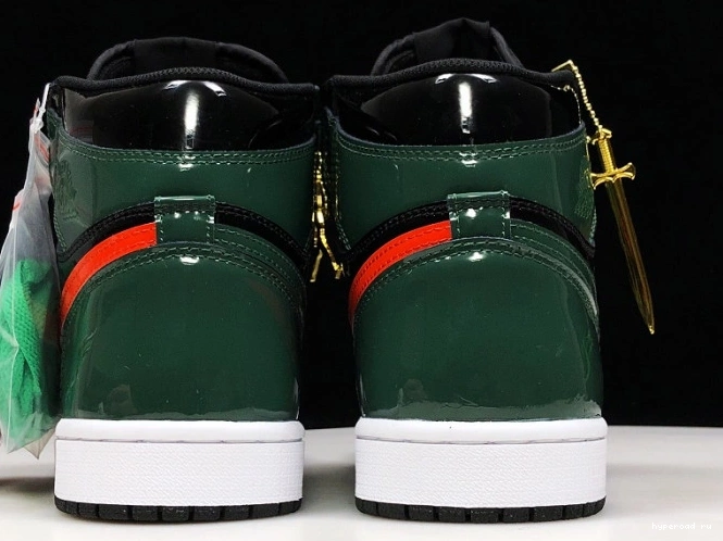 OG AV3905-038 Team x 1 High SoleFly Jordan Air Black Orange-Fir Retro 0603